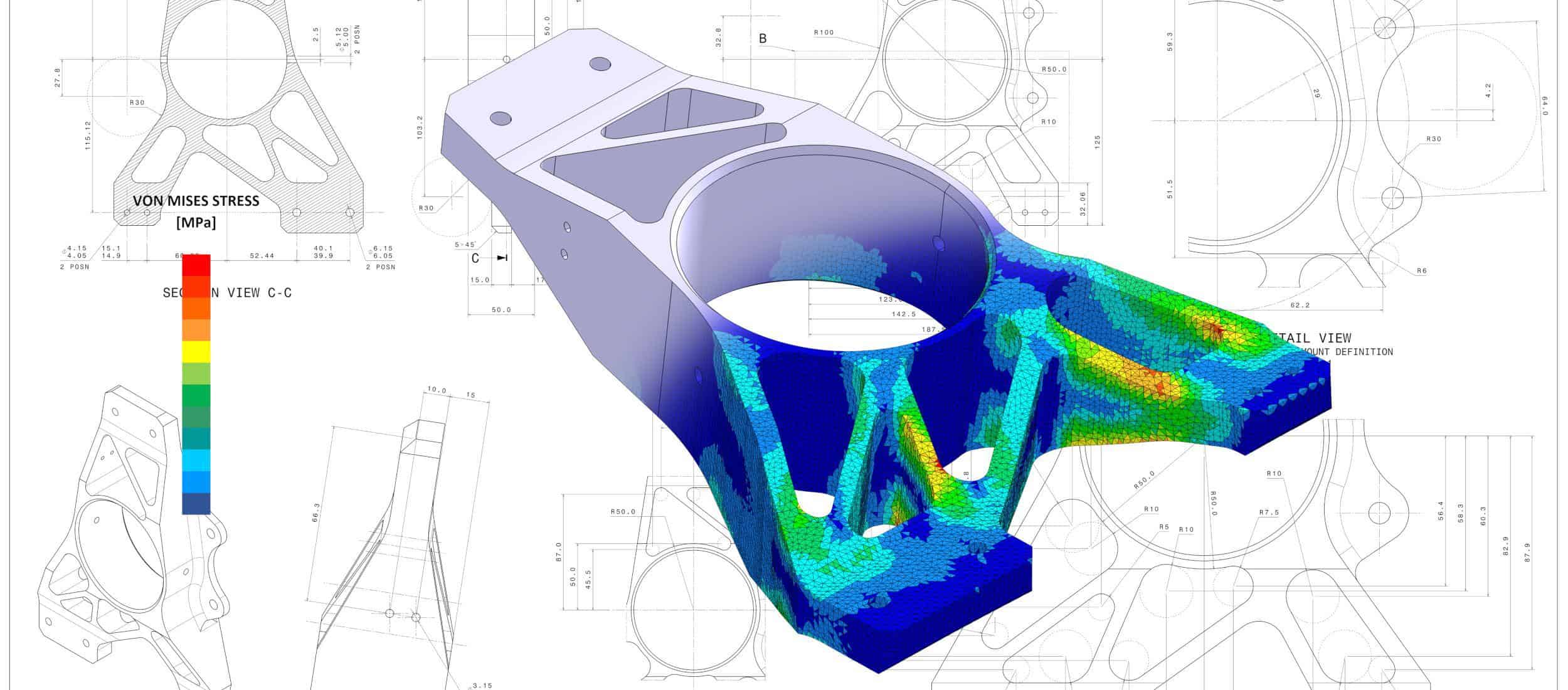CAD Drawing With a Engineering Finite Element Analysis