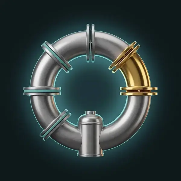Duct run with four teal dampers and a gold one at a scrubber: the limits and gates in an air pollution control design plan