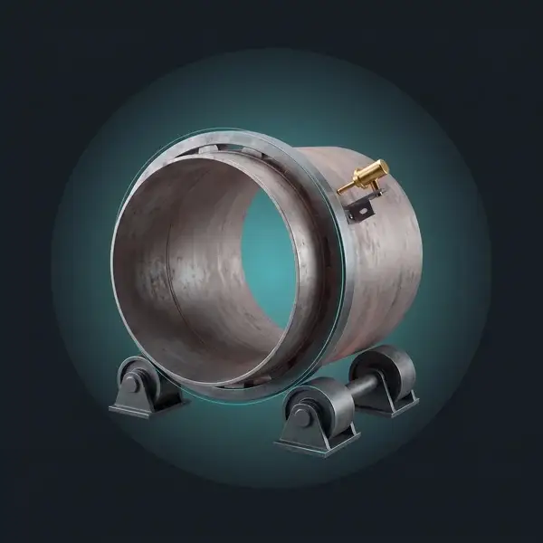 Kiln shell on rollers with a gold sensor aimed at it: start-up support and plant data review by cement equipment engineering