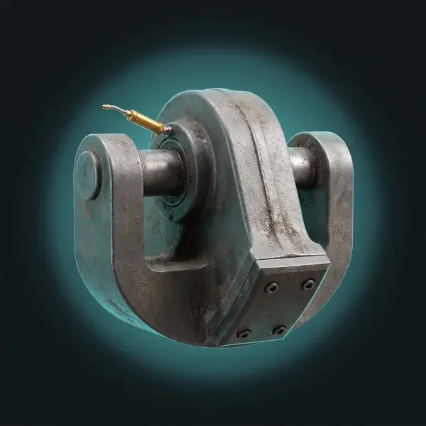 Crusher pitman in service with a new jaw plate and gold grease nozzle, showing mining equipment engineering services support